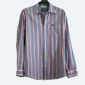 Faconnable blue red striped shirt size XL 100% cotton